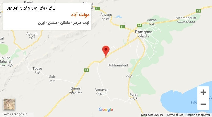 روستای دولت آباد بر روی نقشه