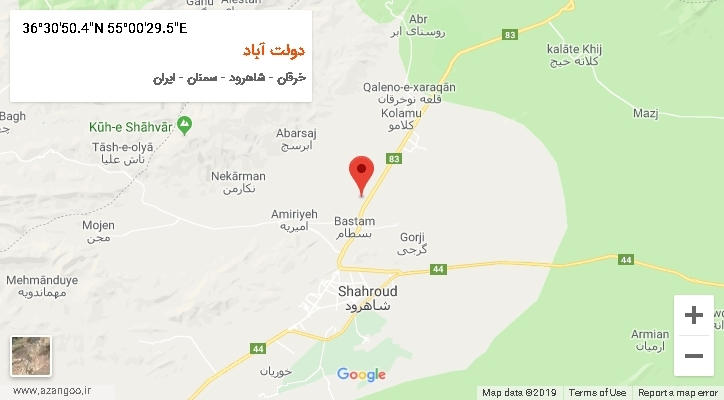 روستای دولت آباد بر روی نقشه