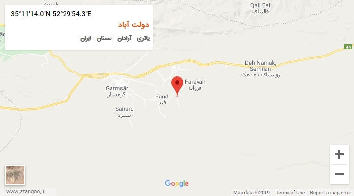 روستای دولت آباد بر روی نقشه