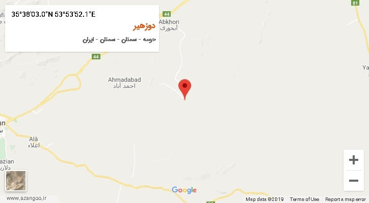 روستای دوزهیر بر روی نقشه