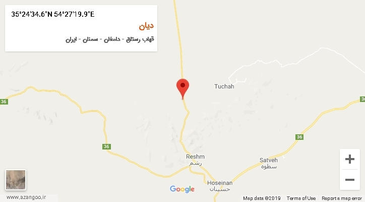 روستای دیان بر روی نقشه
