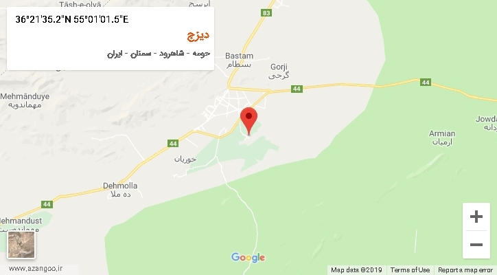 روستای دیزج بر روی نقشه