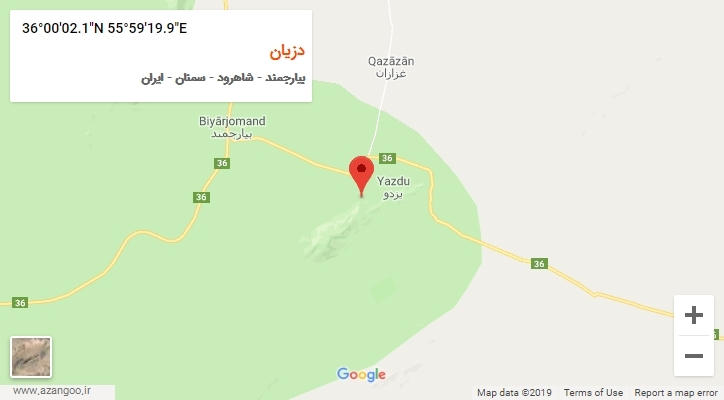 روستای دزیان بر روی نقشه