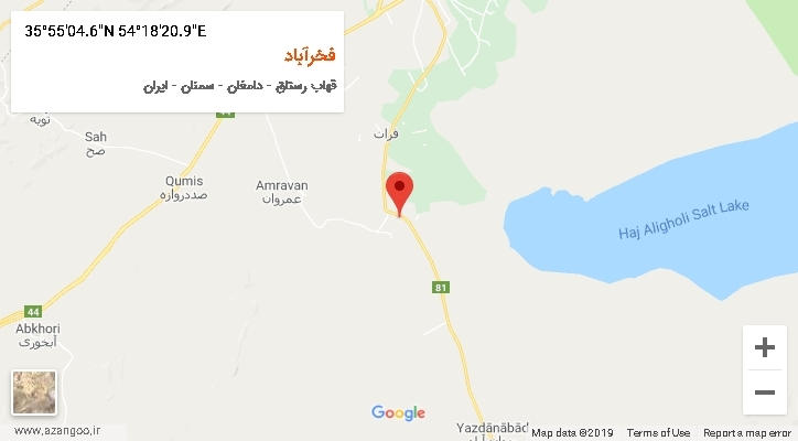 روستای فخرآباد بر روی نقشه