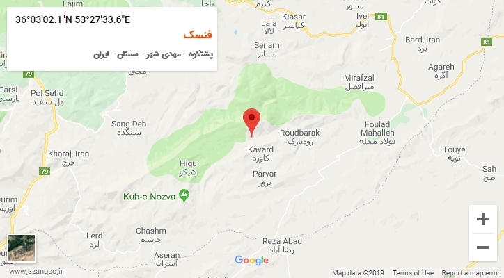 روستای فنسک بر روی نقشه