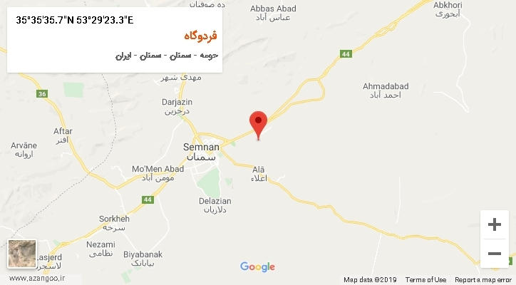روستای فردوگاه بر روی نقشه