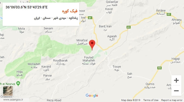روستای فیک کوره بر روی نقشه