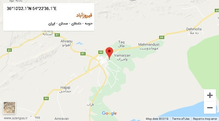 روستای فیروزآباد بر روی نقشه