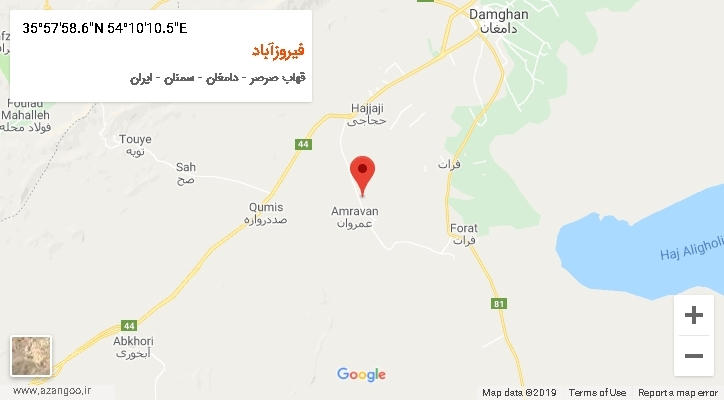 روستای فیروزآباد بر روی نقشه