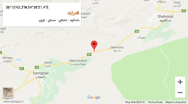 روستای قادرآباد بر روی نقشه