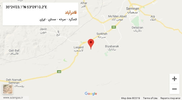 روستای قادرآباد بر روی نقشه