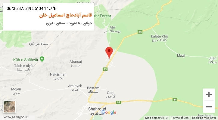 روستای قاسم آبادحاج اسماعیل خان بر روی نقشه