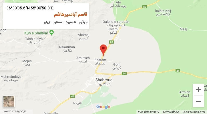 روستای قاسم آبادمیرهاشم بر روی نقشه