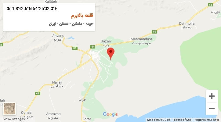 روستای قلعه بالابرم بر روی نقشه