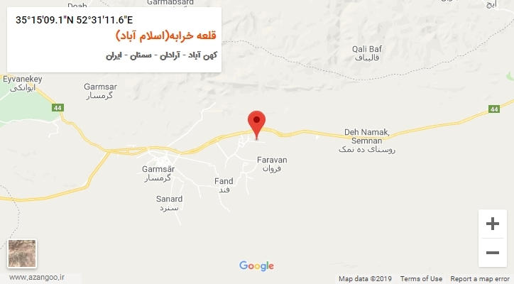 روستای قلعه خرابه(اسلام آباد) بر روی نقشه