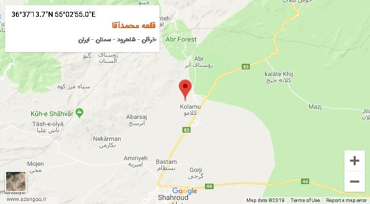 روستای قلعه محمدآقا بر روی نقشه