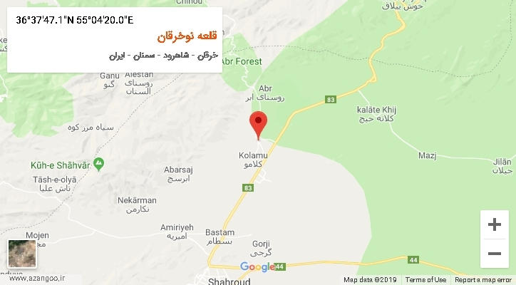روستای قلعه نوخرقان بر روی نقشه