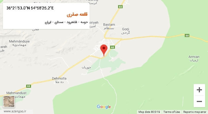 روستای قلعه صفری بر روی نقشه