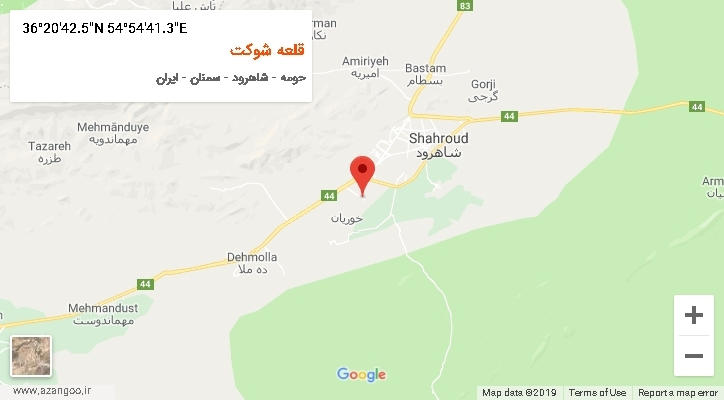 روستای قلعه شوکت بر روی نقشه
