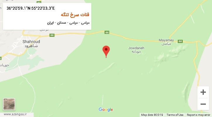 روستای قنات سرخ تنگه بر روی نقشه