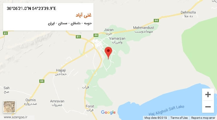 روستای غنی آباد بر روی نقشه