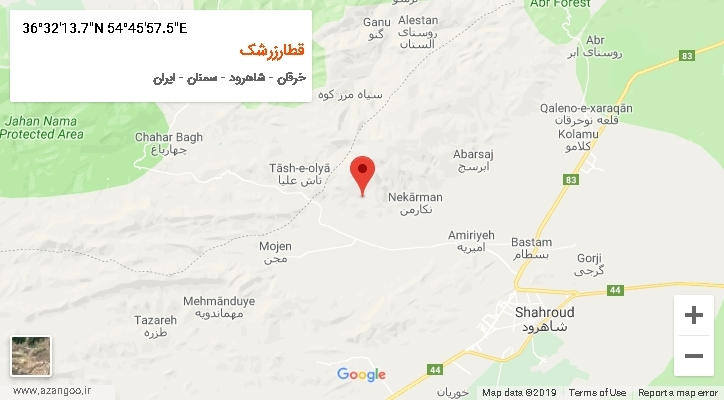 روستای قطارزرشک بر روی نقشه