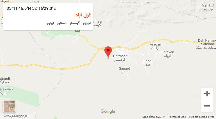 روستای غول آباد بر روی نقشه
