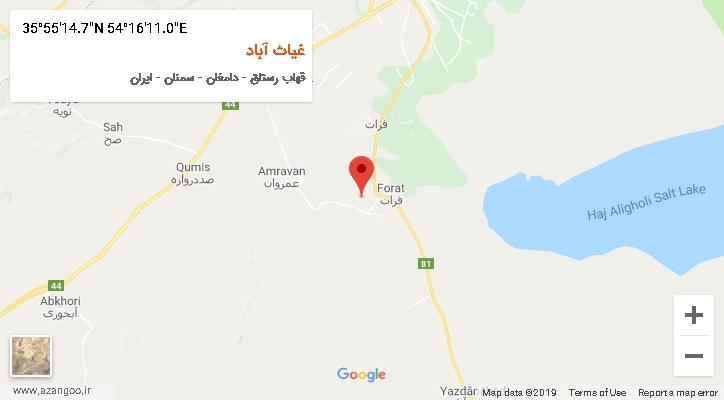 روستای غیاث آباد بر روی نقشه
