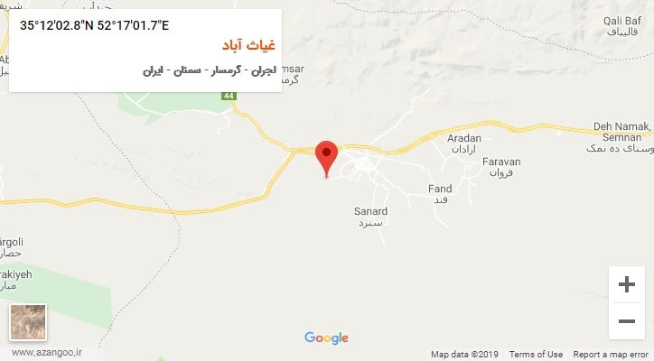 روستای غیاث آباد بر روی نقشه