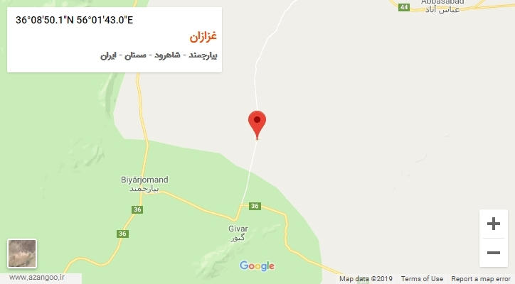 روستای غزازان بر روی نقشه