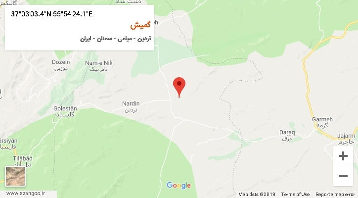 روستای گمیش بر روی نقشه