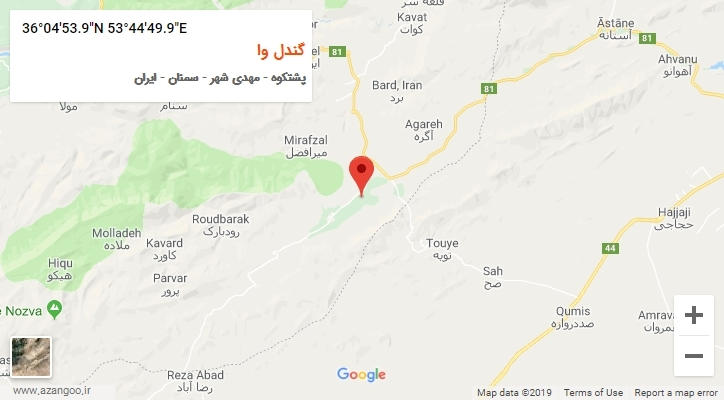 روستای گندل وا بر روی نقشه