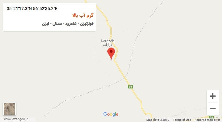 روستای گرم آب بالا بر روی نقشه