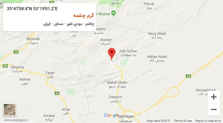 روستای گرم چشمه بر روی نقشه
