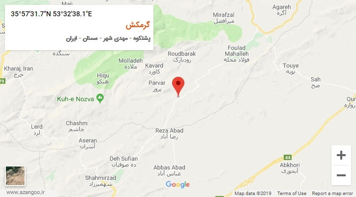 روستای گرمکش بر روی نقشه