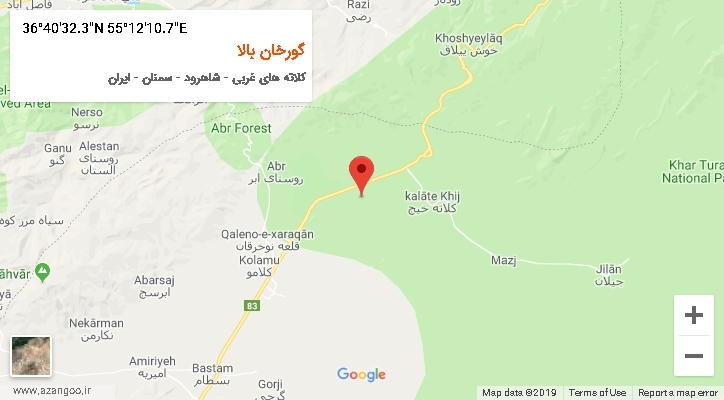 روستای گورخان بالا بر روی نقشه