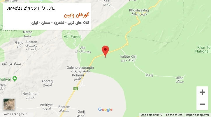 روستای گورخان پایین بر روی نقشه