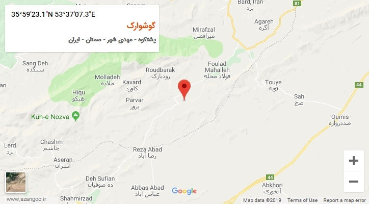 روستای گوشوارک بر روی نقشه