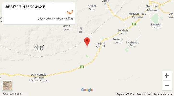روستای گیوه بر روی نقشه