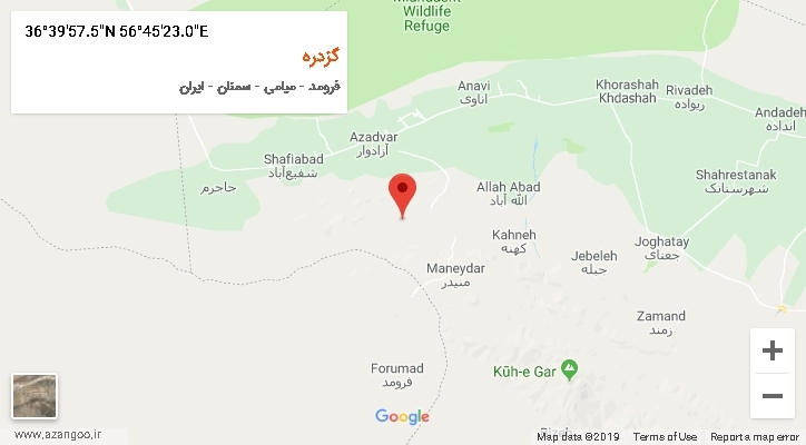 روستای گزدره بر روی نقشه