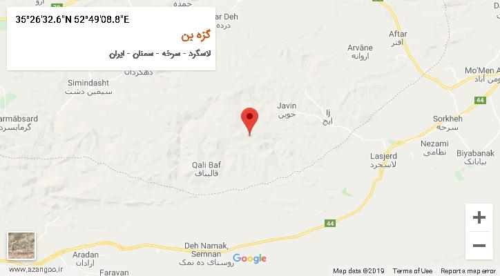 روستای گزه بن بر روی نقشه