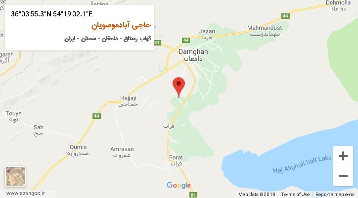 روستای حاجی آبادموسویان بر روی نقشه
