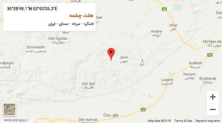روستای هفت چشمه بر روی نقشه