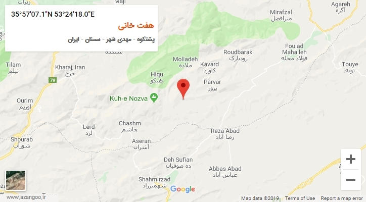 روستای هفت خانی بر روی نقشه