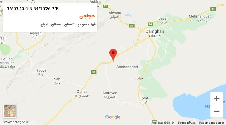 روستای حجاجی بر روی نقشه