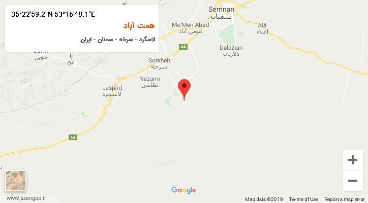 روستای همت آباد بر روی نقشه