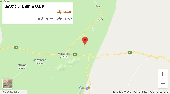 روستای همت آباد بر روی نقشه