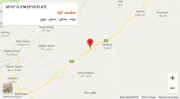 روستای حشمت آباد بر روی نقشه