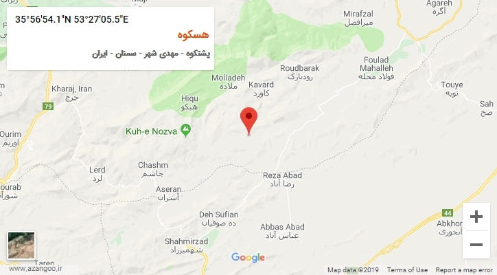 روستای هسکوه بر روی نقشه