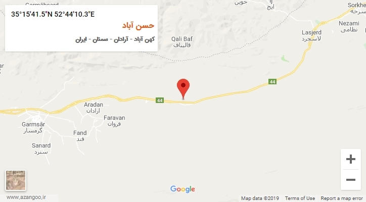 روستای حسن آباد بر روی نقشه
